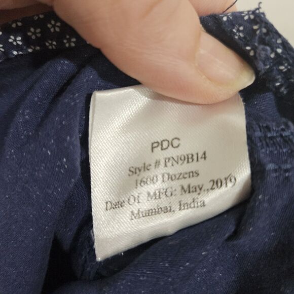 PD & C Peached Poplin Classic Fit 100% Cotton Button Up Shirt Size Medium Boho - Picture 11 of 13